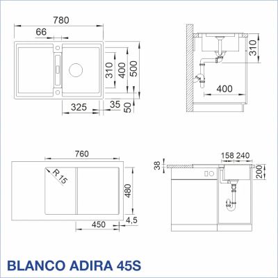 Кухненска мивка BLANCO, ADIRA 45 S