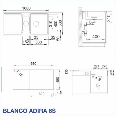 Кухненска мивка BLANCO, ADIRA 6S