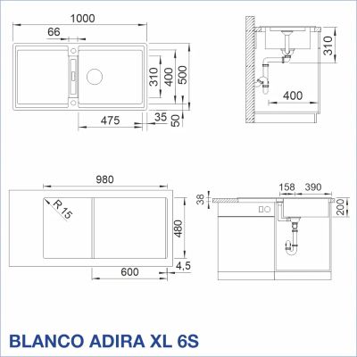 Кухненска мивка BLANCO, ADIRA XL 6S