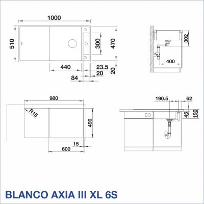 Кухненска мивка BLANCO, AXIA III XL 6 S