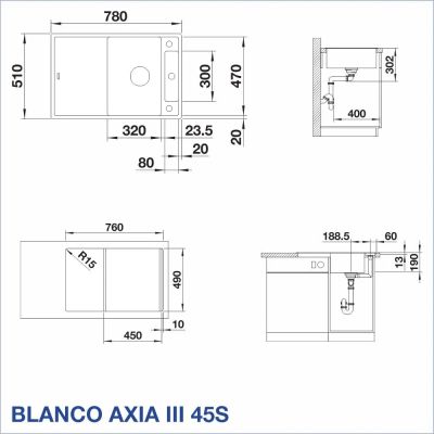 Кухненска мивка BLANCO, AXIA III 45 S
