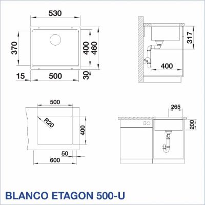 Кухненска мивка BLANCO, ETAGON 500-U