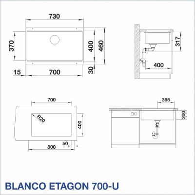 Кухненска мивка BLANCO, ETAGON 700-U