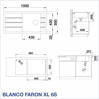 Кухненска мивка BLANCO, FARON XL 6S