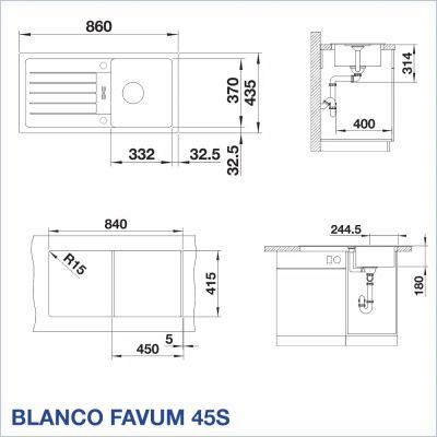 Кухненска мивка BLANCO, FAVUM 45 S