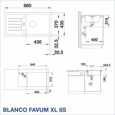 Кухненска мивка BLANCO, FAVUM XL 6S