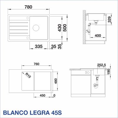 Кухненска мивка BLANCO, LEGRA 45 S