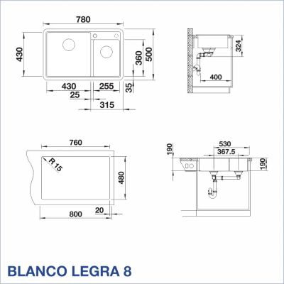 Кухненска мивка BLANCO, LEGRA 8