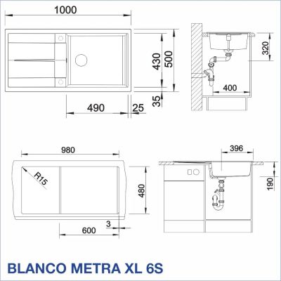Кухненска мивка BLANCO, METRA XL 6 S