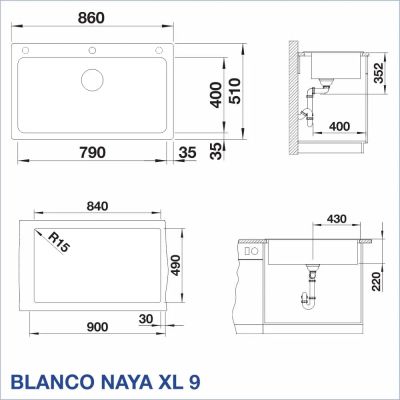 Кухненска мивка BLANCO, NAYA XL 9