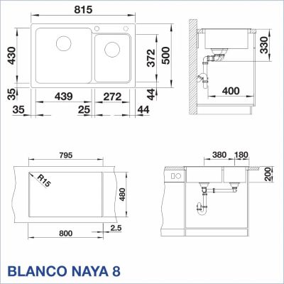 Кухненска мивка BLANCO, NAYA 8