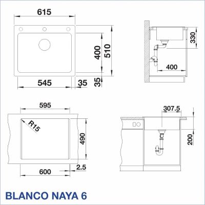 Кухненска мивка BLANCO, NAYA 6