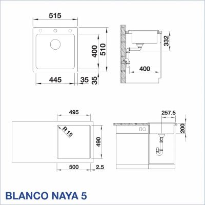 Кухненска мивка BLANCO, NAYA 5