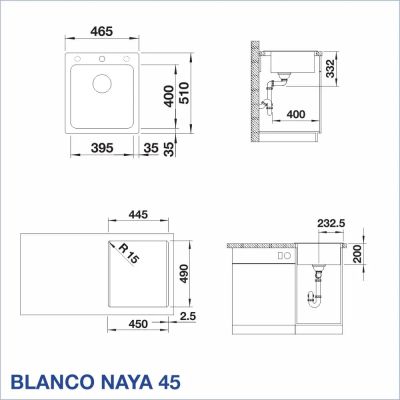 Кухненска мивка BLANCO, NAYA 45