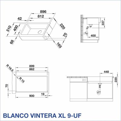 Кухненска мивка BLANCO, VINTERA XL 9-UF
