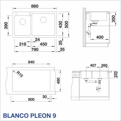 Кухненска мивка BLANCO, PLEON 9