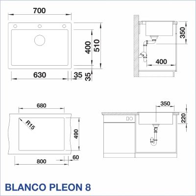 Кухненска мивка BLANCO, PLEON 8