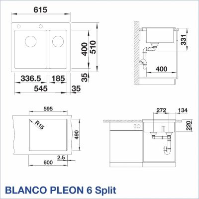 Кухненска мивка BLANCO, PLEON 6 Split