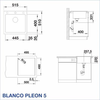 Кухненска мивка BLANCO, PLEON 5