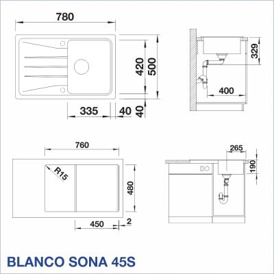 Кухненска мивка BLANCO, SONA 45 S