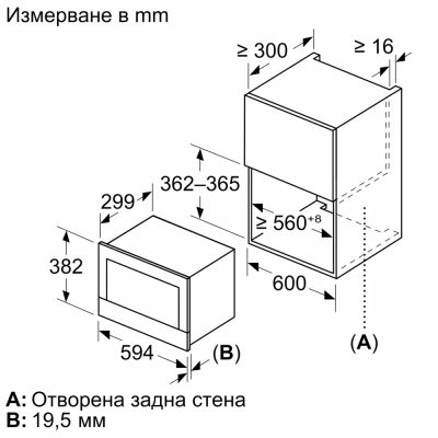 Микровълнова фурна за вграждане BOSCH, BFR7221B1