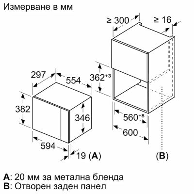 Микровълнова фурна за вграждане BOSCH, BFL520MB0