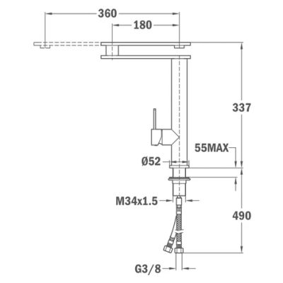 Смесител за кухня Teka, INX 918